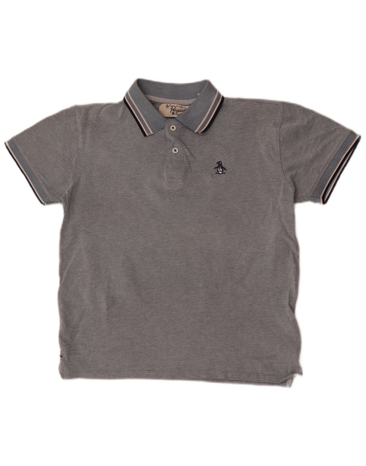 Polo Penguin da uomo vestibilità regolare in cotone grigio medio