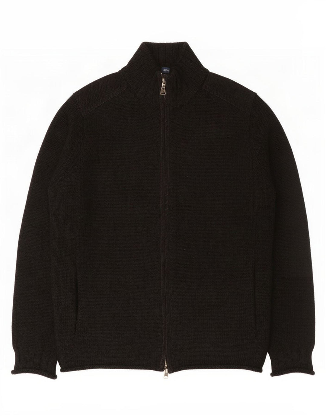 French Connection Mens Cardigan Sweater Medium Black Wool