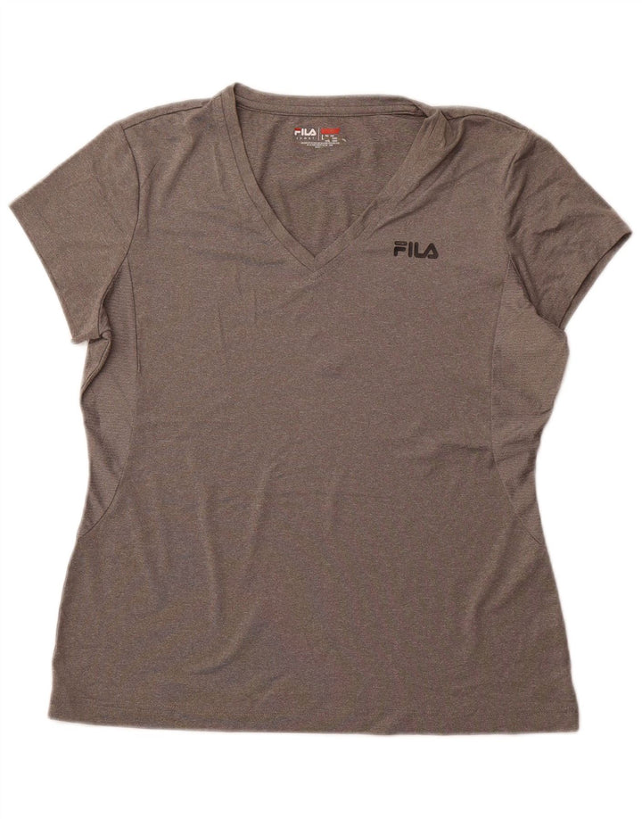 FILA Womens T-Shirt Top UK 16 Large Grey Polyester