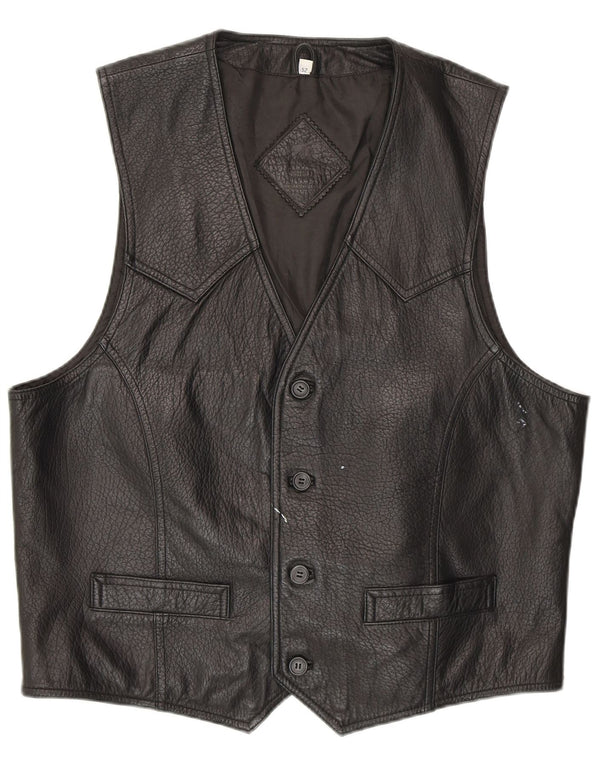 Vintage herre lædervest IT 52 Large Black