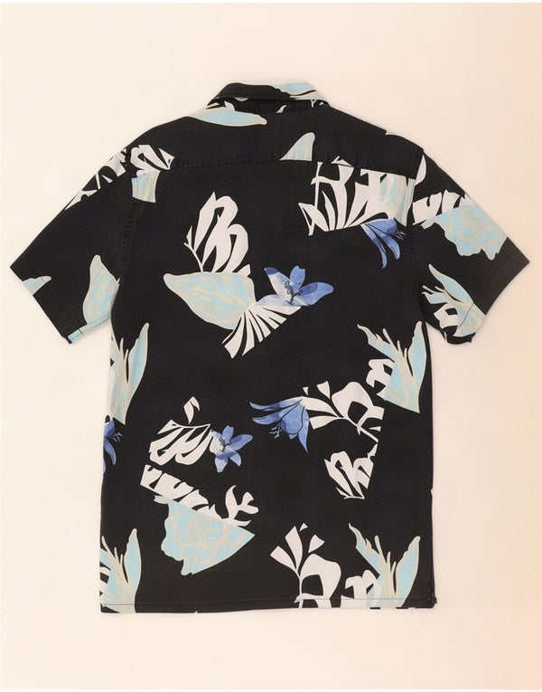 Levi's Camisa holgada de manga corta para hombre de lycra floral negra pequeña