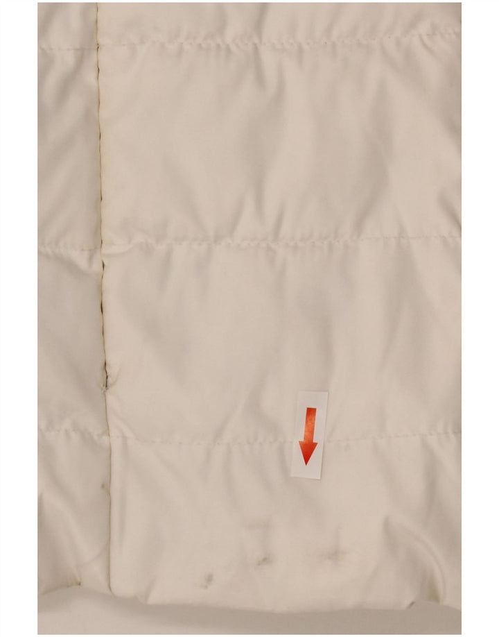 Superdry Womens Hooded Padded Jacket UK 14 Large White Polyester