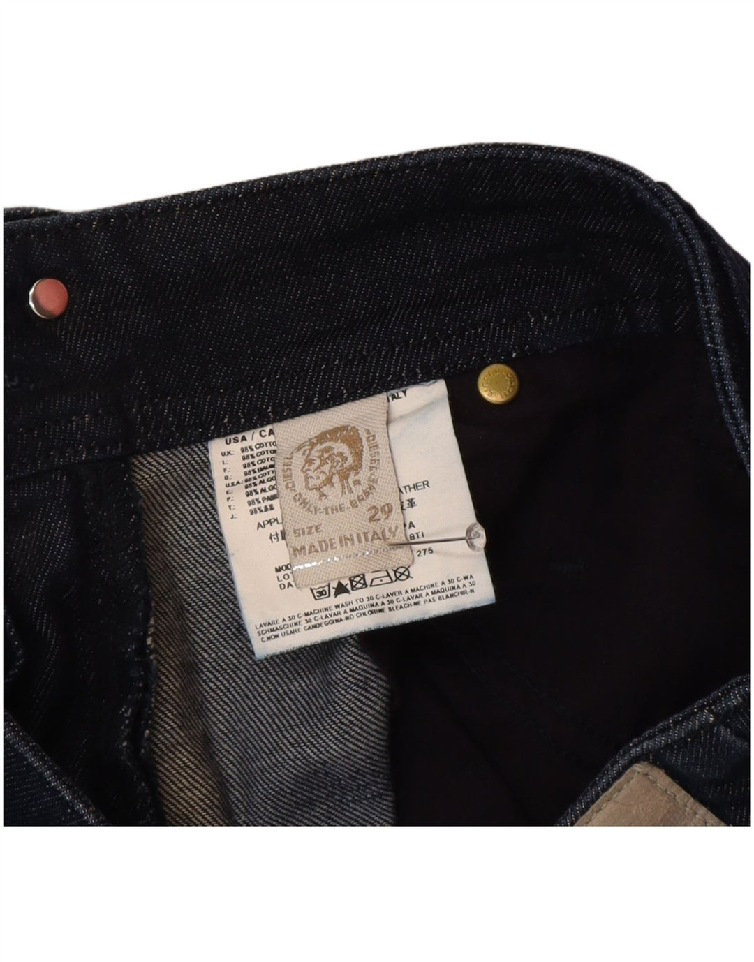 Diesel Womens Slim Jeans W29 L32 Navy Blue Cotton