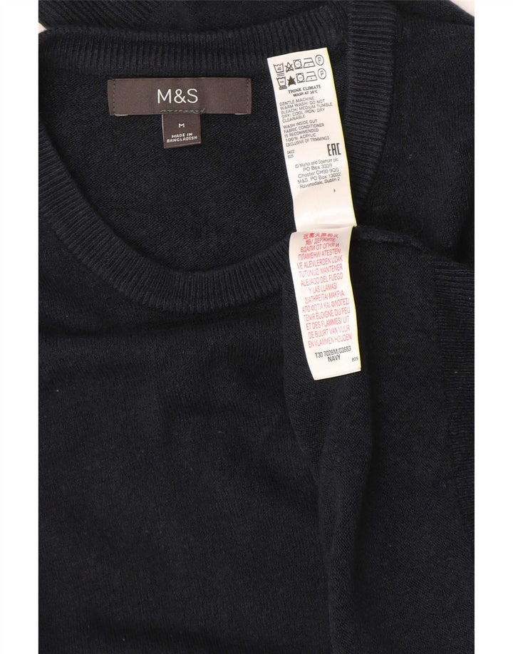 Marks & Spencer Mens Crew Neck Jumper Sweater Medium Navy Blue Acrylic