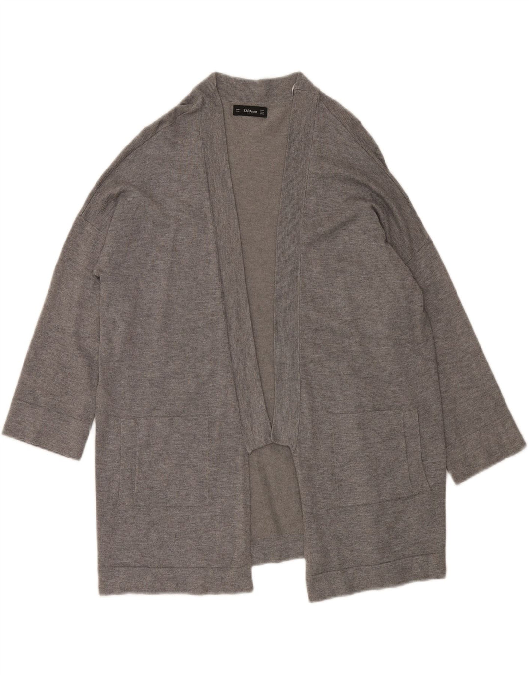 ZARA Womens Oversized Open Cardigan Sweater UK 14 Medium Grey Viscose Vintage Zara and Second-Hand Zara from Messina Hembry 