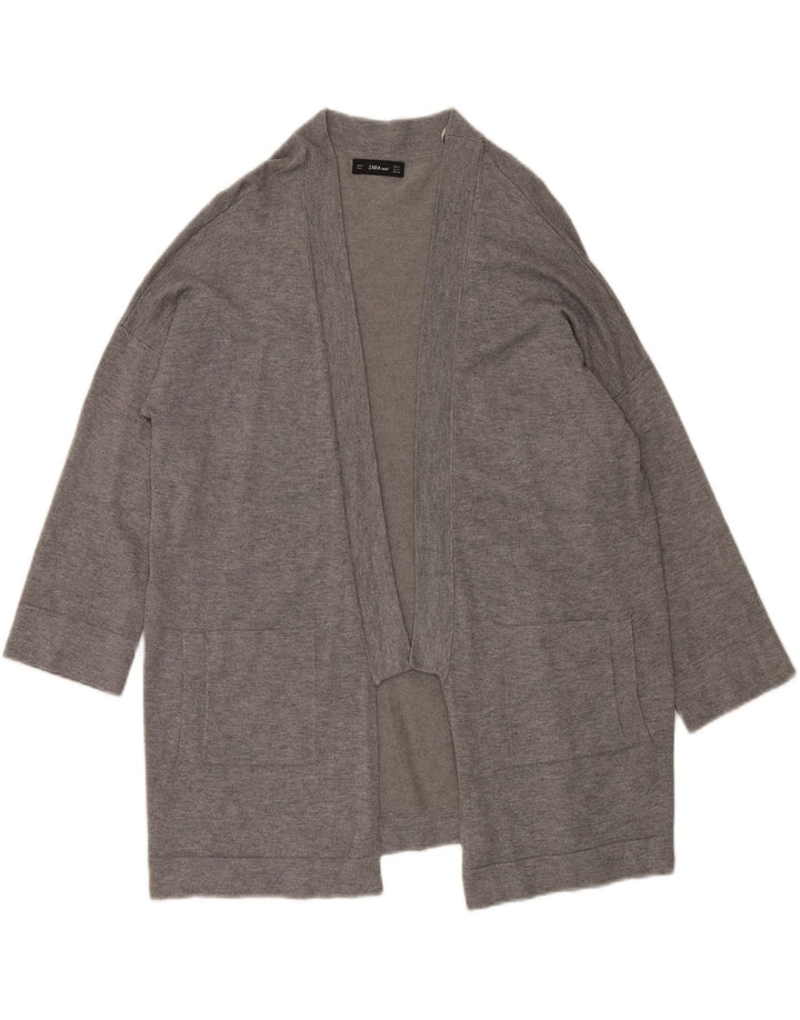 ZARA Womens Oversized Open Cardigan Sweater UK 14 Medium Grey Viscose Vintage Zara and Second-Hand Zara from Messina Hembry 