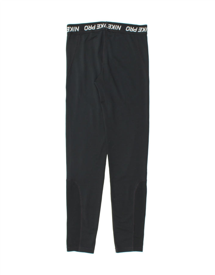 NIKE Womens Graphic Leggings UK 4 XS Black Vintage Nike and Second-Hand Nike from Messina Hembry 