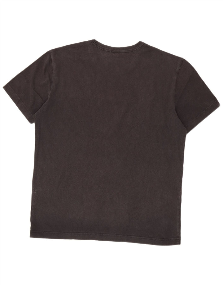 Champion Mens Graphic T-Shirt Top Medium Black Cotton