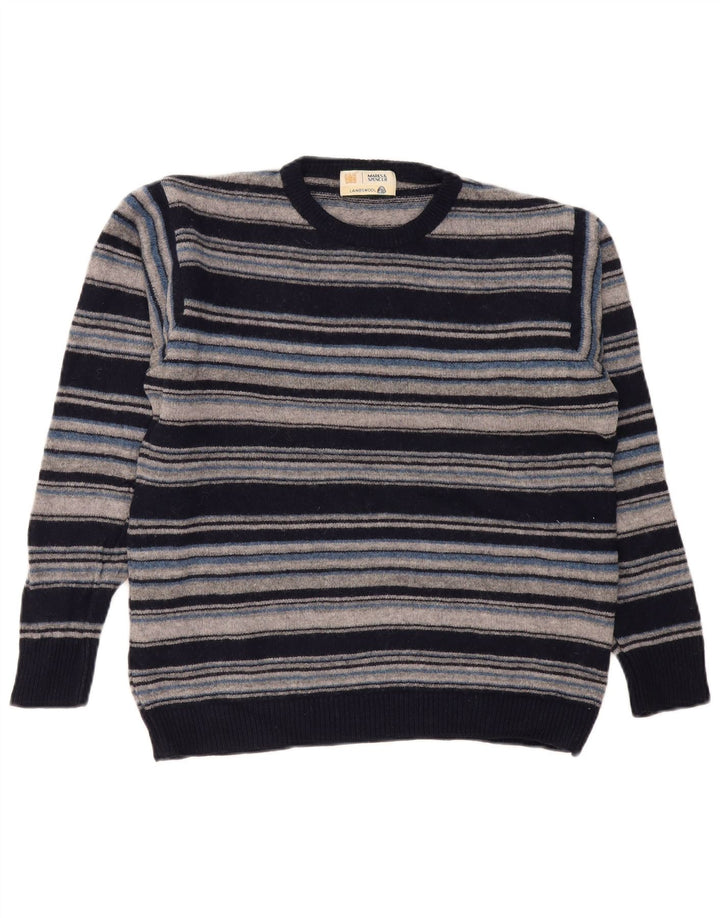 Marks & Spencer Herren-Pullover mit Rundhalsausschnitt, mittleres Marineblau gestreift