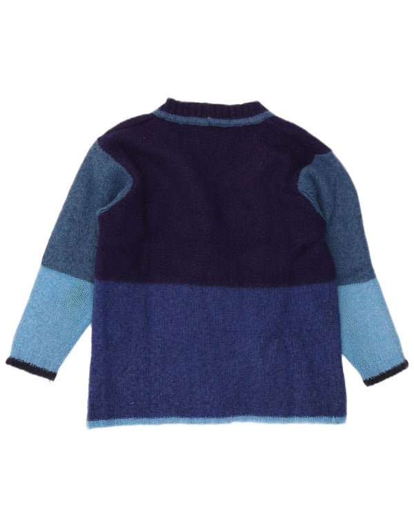 MONSOON Maglione cardigan da donna UK 14 Blocco colore blu navy medio