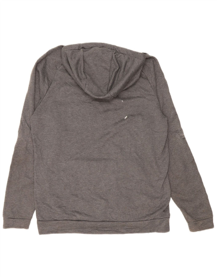 NIKE Mens Dri Fit Hoodie Jumper Large Grey Polyester