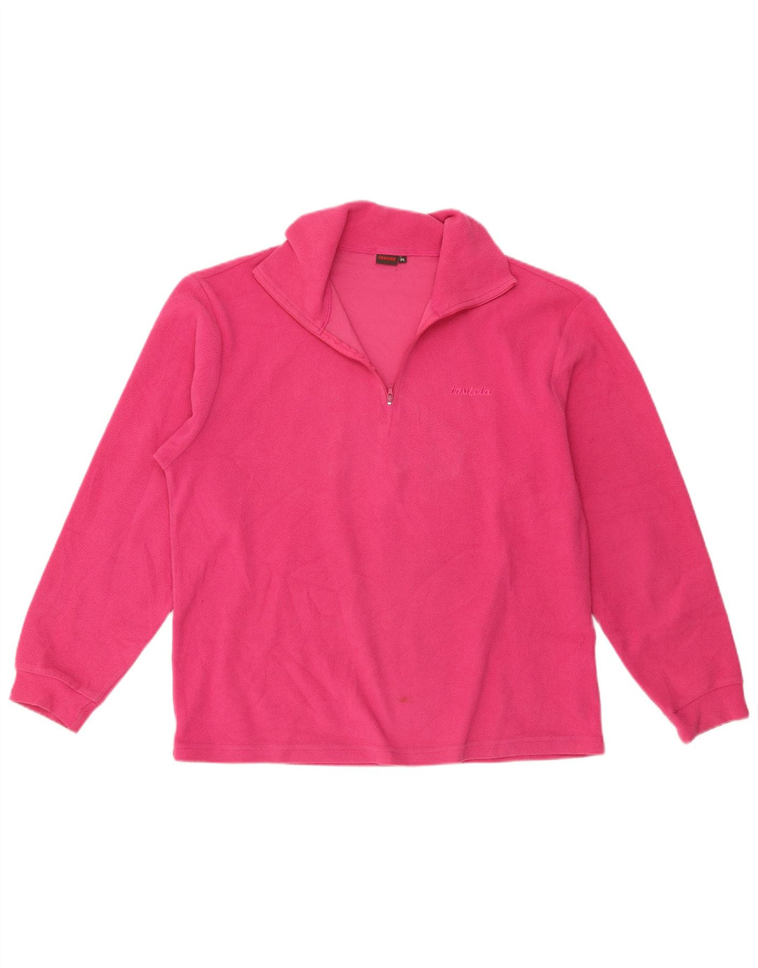 Invicta Womens Zip Neck Fleece Jumper UK 14 Medium Pink Polyester