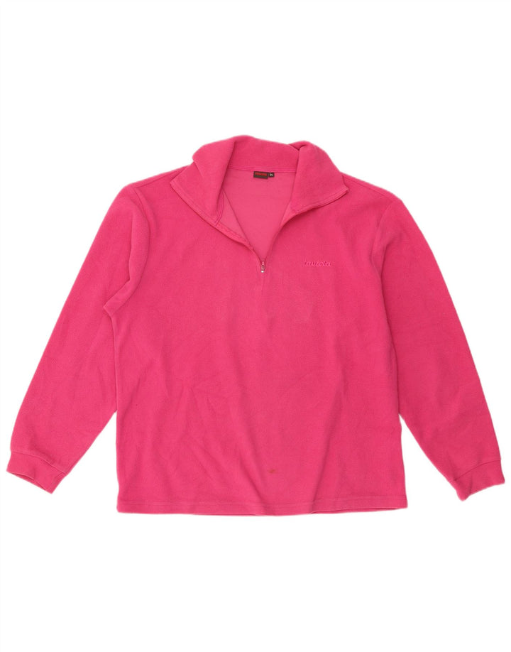 Invicta Womens Zip Neck Fleece Jumper UK 14 Medium Pink Polyester