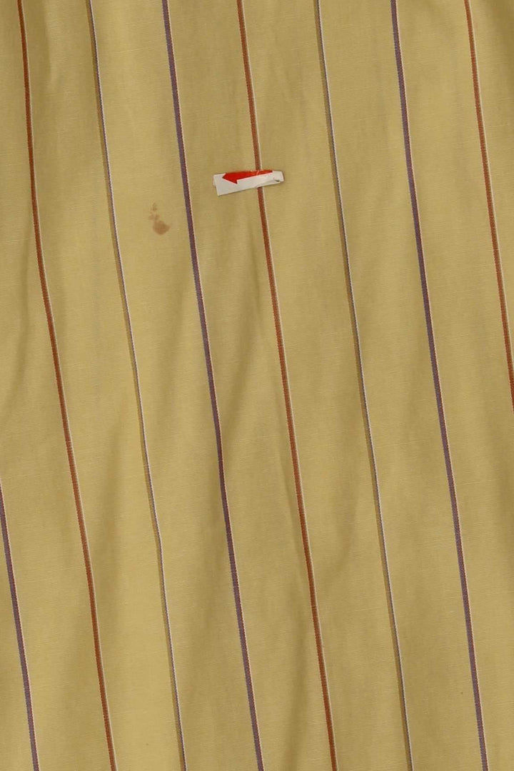 HATICO Mens Shirt Large Yellow Pinstripe