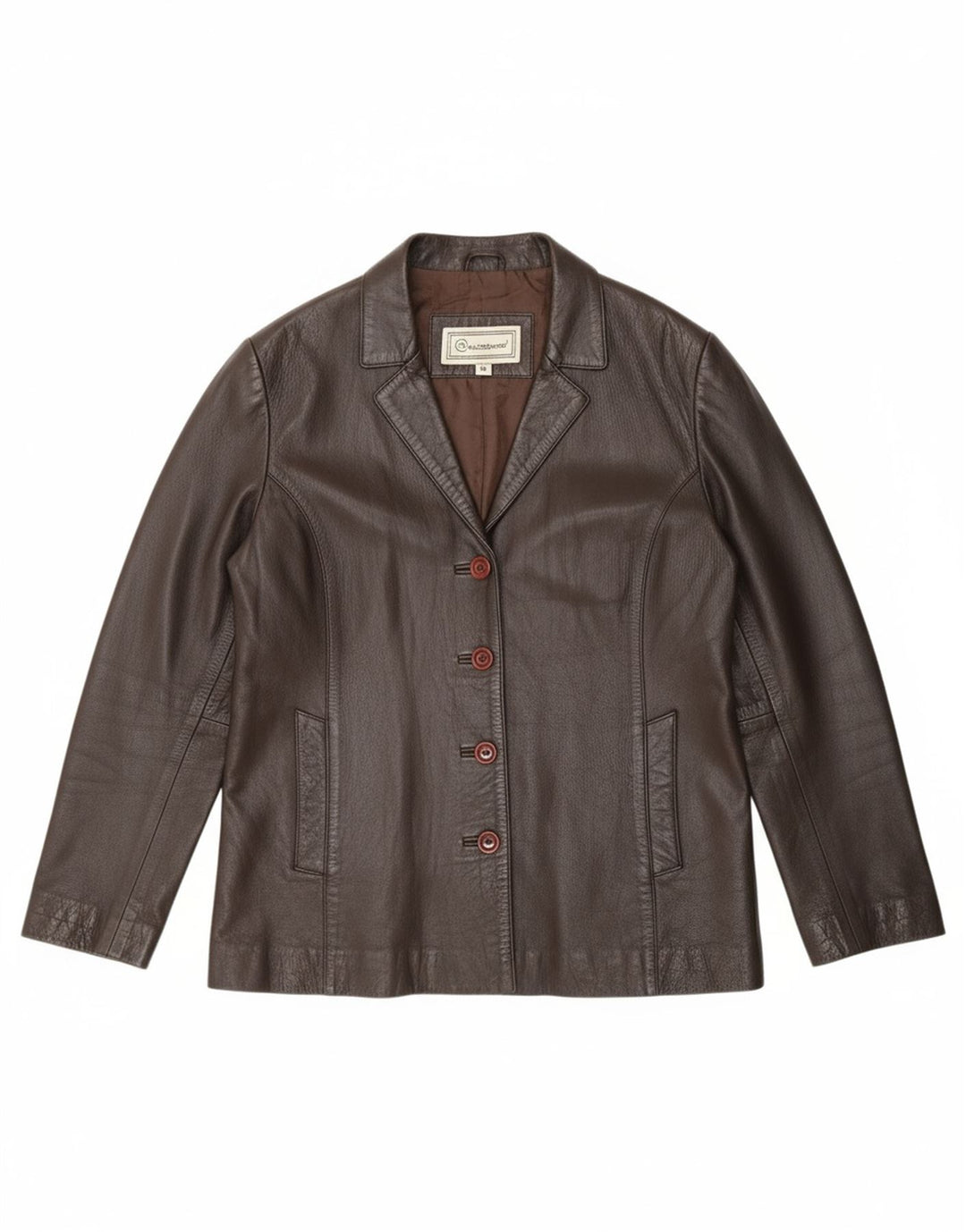 LIVE TREE Mens Leather Jacket UK 16 Large Brown Leather