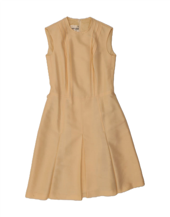 HUCKE Womens Sleeveless A-Line Dress EU 38 Medium Beige Vintage Hucke and Second-Hand Hucke from Messina Hembry 