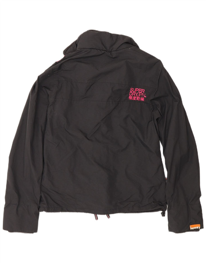 Superdry Veste coupe-vent coupe régulière pour femme UK 16 Large Noir Nylon