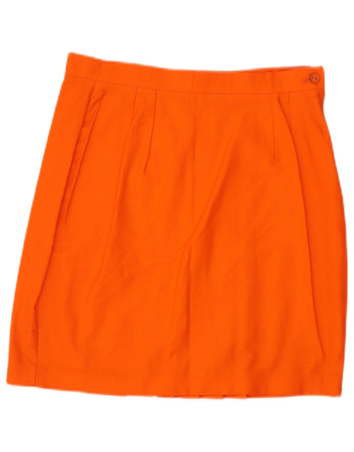 I GABBIANI Womens Pleated Skirt IT 44 Medium W28 Orange