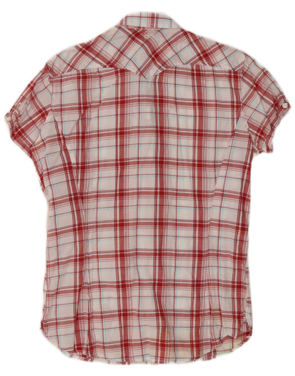 Levi's Damen Kurzarmhemd UK 16 Large Red Check