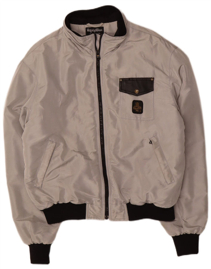 Refrigiwear Mens Cruz Bomber Jacket UK 42 XL Grey Polyester