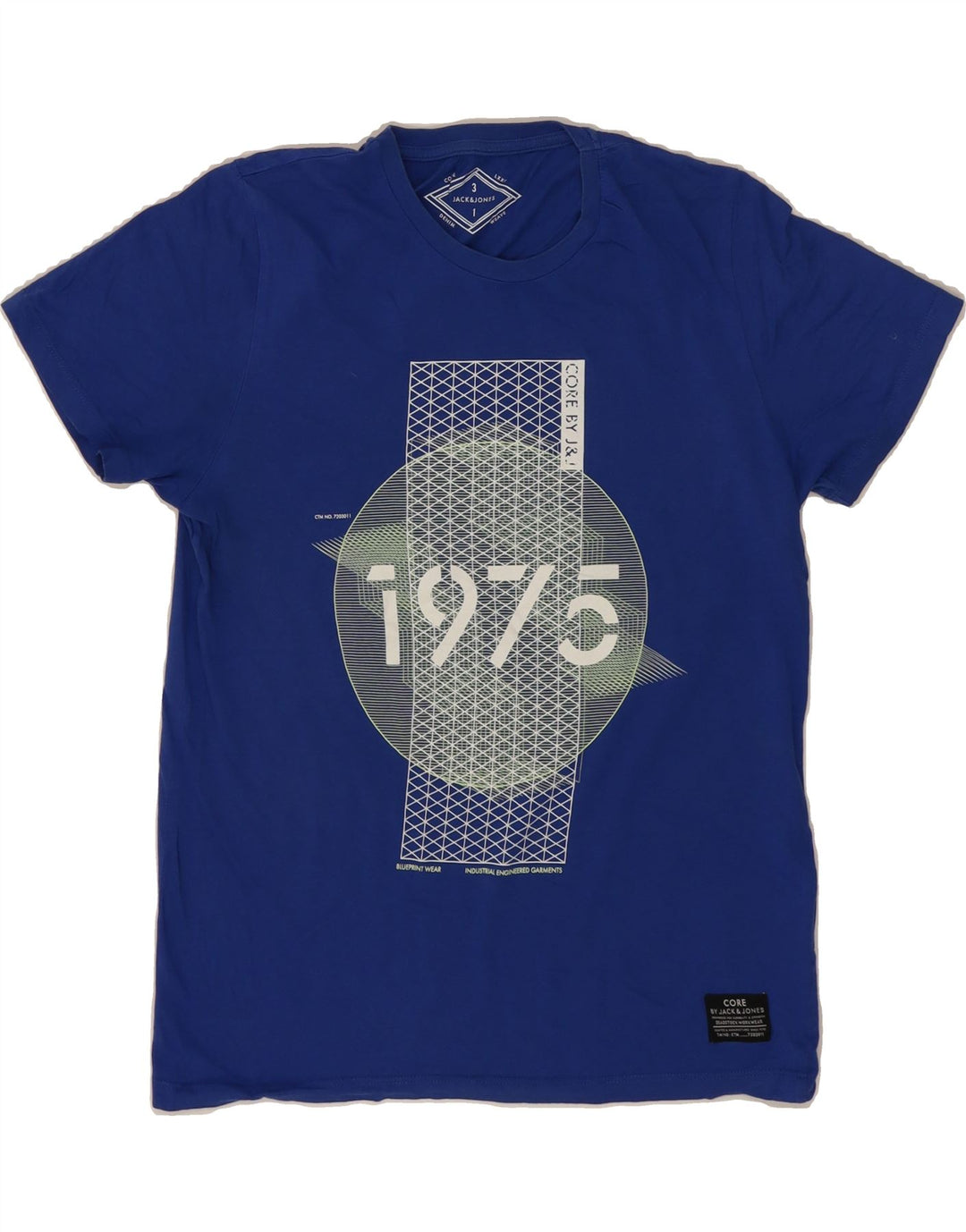 JACK & JONES Mens Graphic T-Shirt Top Medium Blue Cotton Vintage Jack & Jones and Second-Hand Jack & Jones from Messina Hembry 