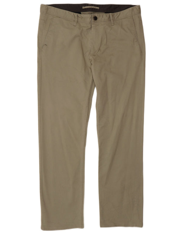 Pantaloni chino drepți pentru bărbați Zara EU 44 Large W34 L30 Bej Bumbac