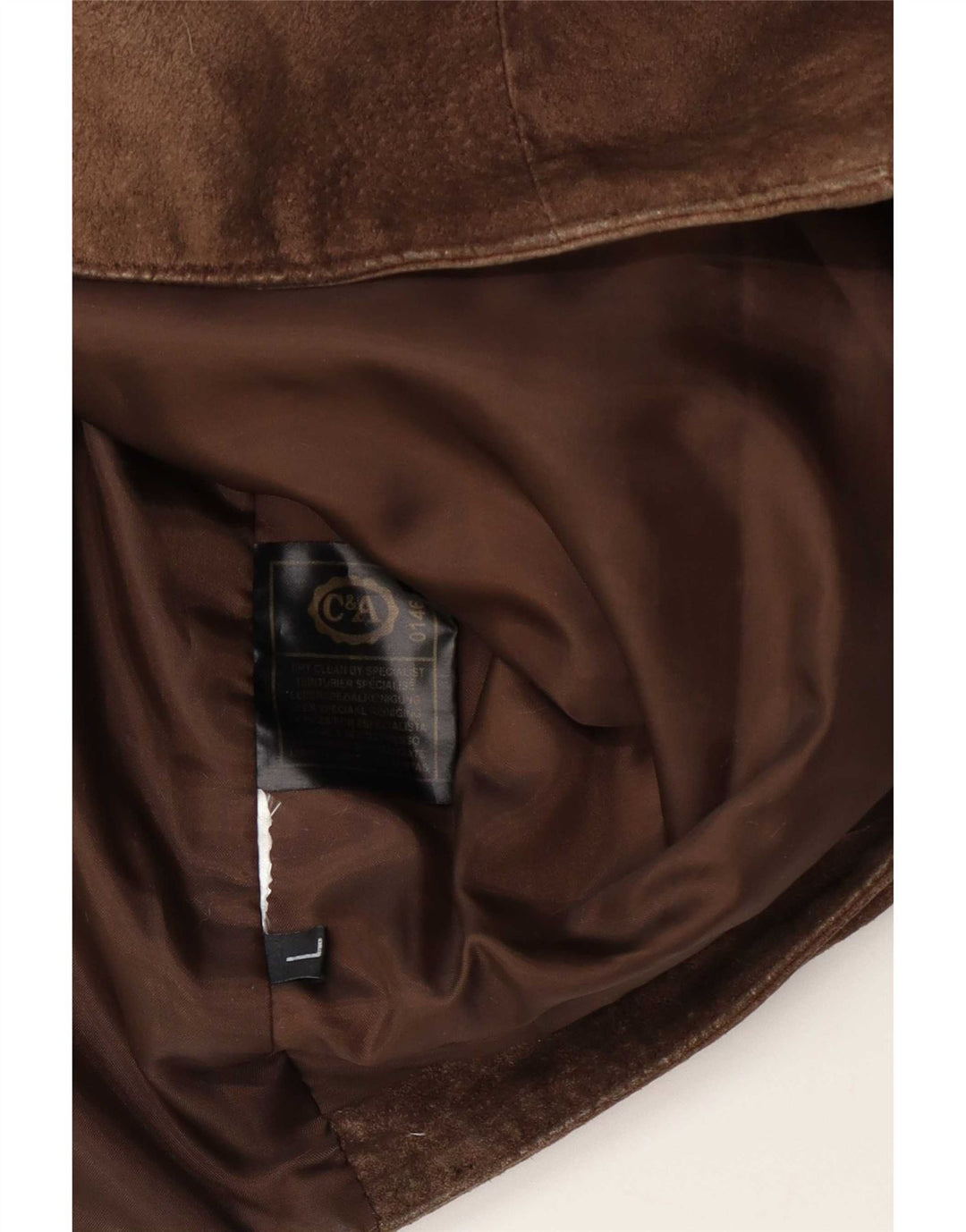 C&A Chaleco de ante para hombre de cuero marrón grande