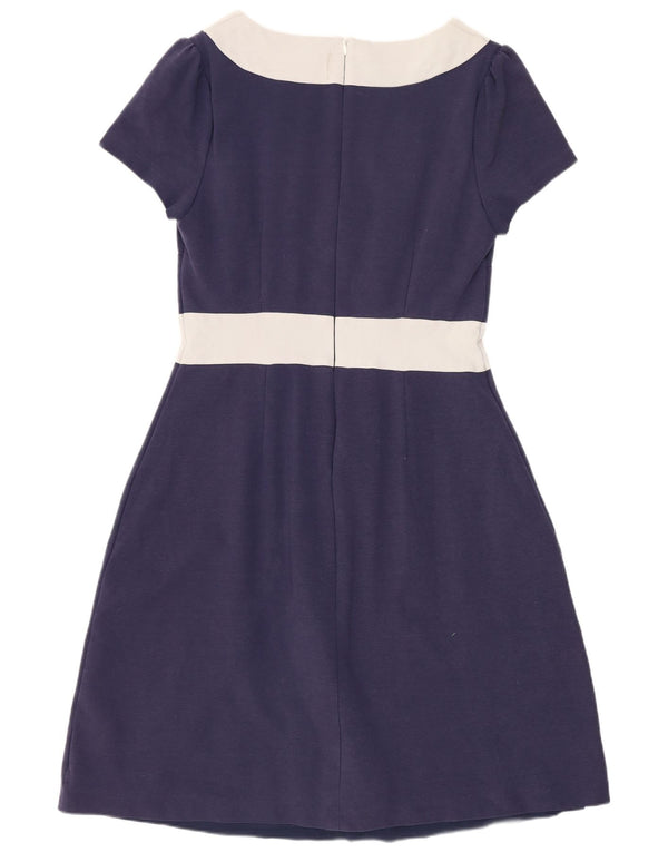 Abito a trapezio da donna Boden UK 14 Grande cotone color block blu navy