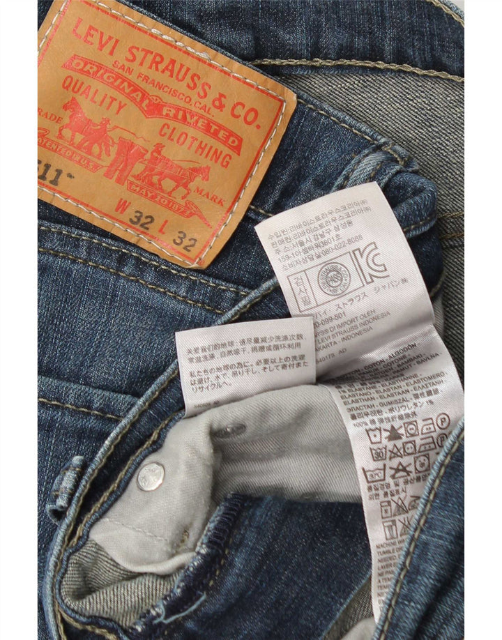 Levi's Mens 511 Slim Jeans W32 L32 Blue Cotton