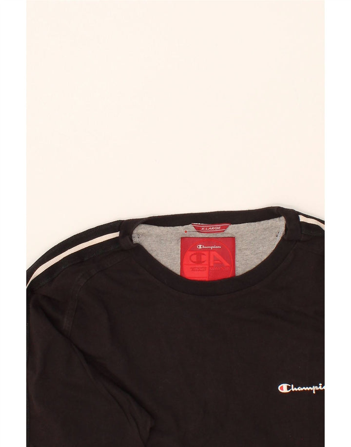 CHAMPION Mens T-Shirt Top XL Black Cotton Vintage Champion and Second-Hand Champion from Messina Hembry 