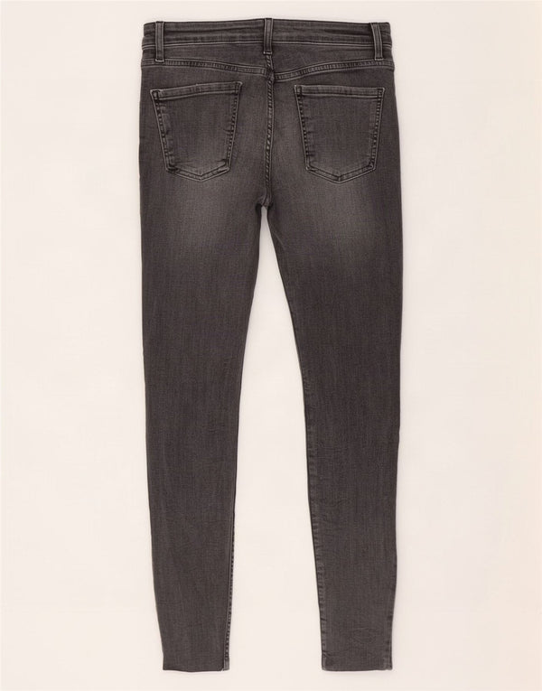 Zara Damen Distressed Crop Skinny Jeans EU 38 Small W28 L25 Grau