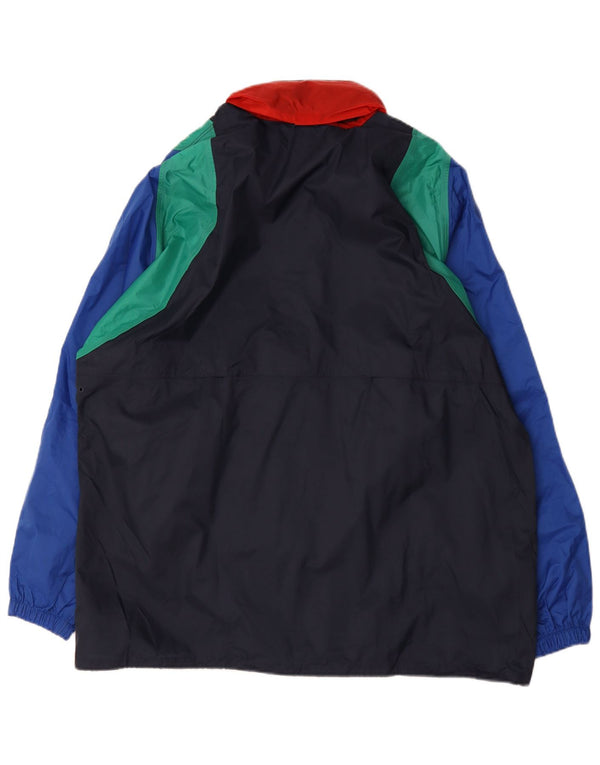 Anuy Mens Rain Jacket UK 40 Large Navy Blue Colourblock Nylon