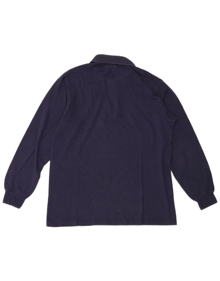 Lacoste Mens Long Sleeve Polo Shirt Size 4 Medium Navy Blue