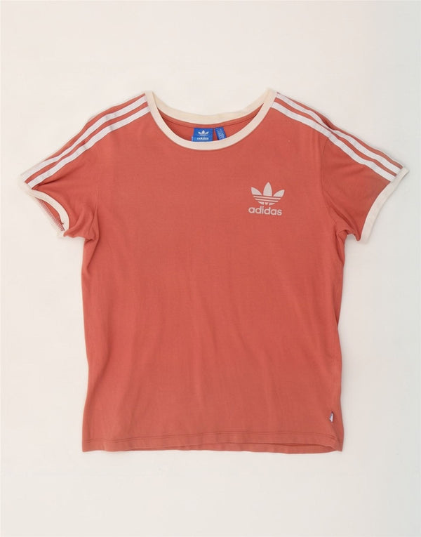 Adidas Herre Oversized T-Shirt Top UK 6 XS Orange Bomuld