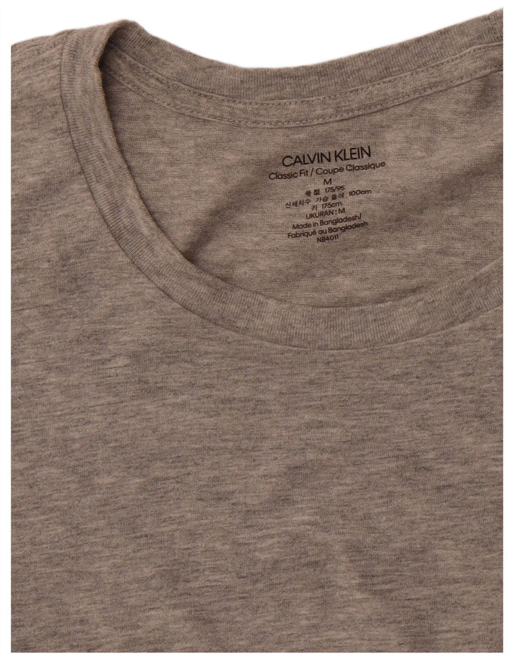 CALVIN KLEIN Mens Classic Fit T-Shirt Top Medium Grey Flecked