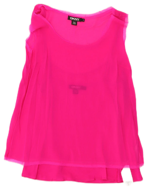 Bluză fără mâneci pentru femei Dkny UK 10 Small Pink Silk