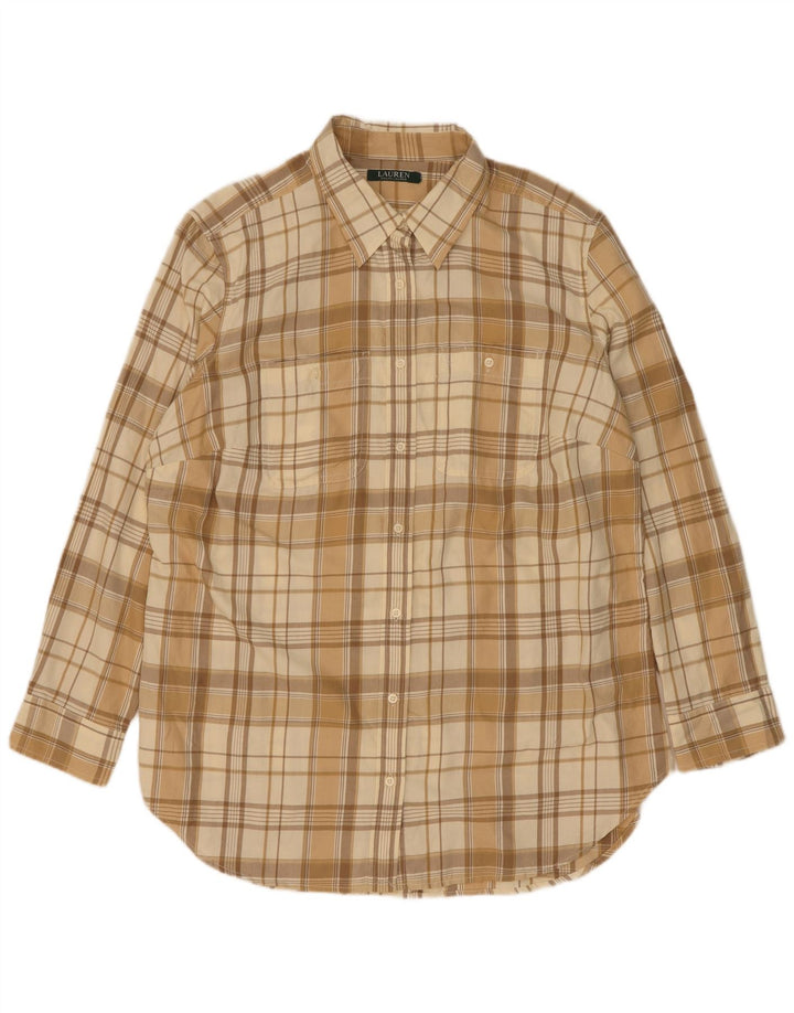 Ralph Lauren Herre Flanelskjorte Medium Beige Ternet Bomuld