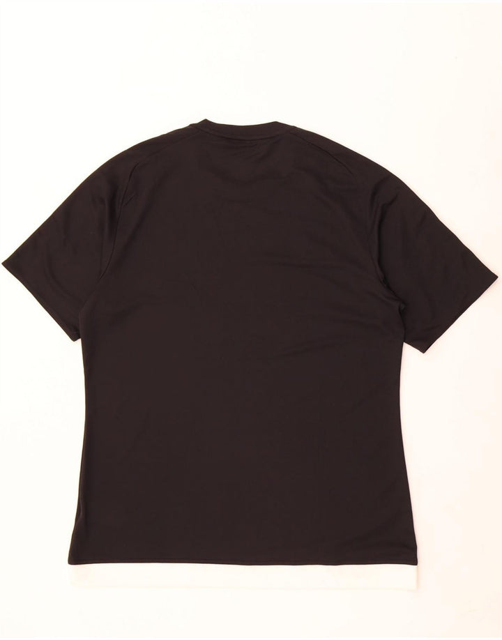 Adidas Mens Climalite T-Shirt Top Large Black Colourblock Polyester