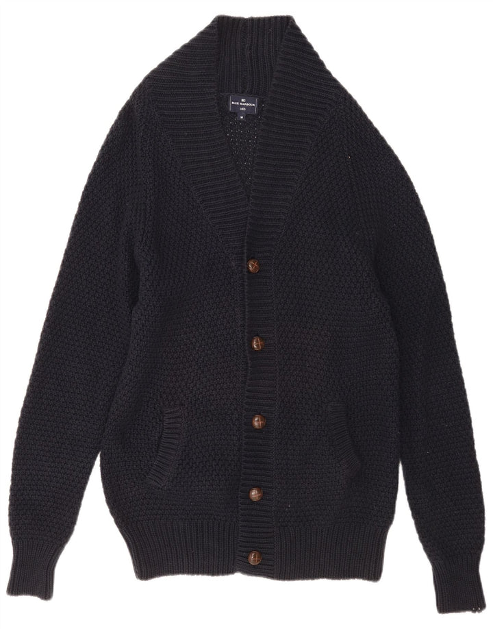 MARKS & SPENCER Maglione cardigan da uomo in cotone blu navy medio