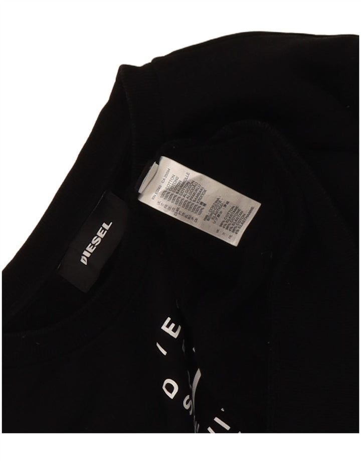 Diesel Mens Graphic Sweatshirt Jumper Medium Black