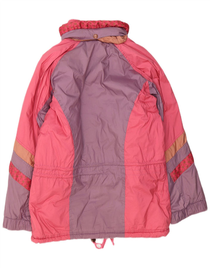 Diadora Womens Loose Fit Ski Jacket UK 14 Medium Pink Colourblock Polyester