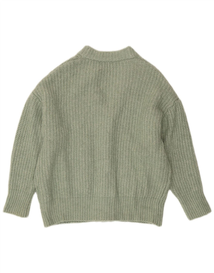 Zara Womens Oversized Cardigan Sweater UK 14 Medium Green