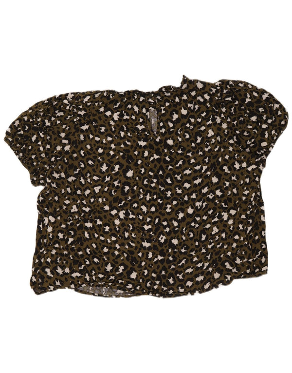 Γυναικεία μπλούζα Marks & Spencer Top UK 22 3XL Khaki Animal Print Viscose