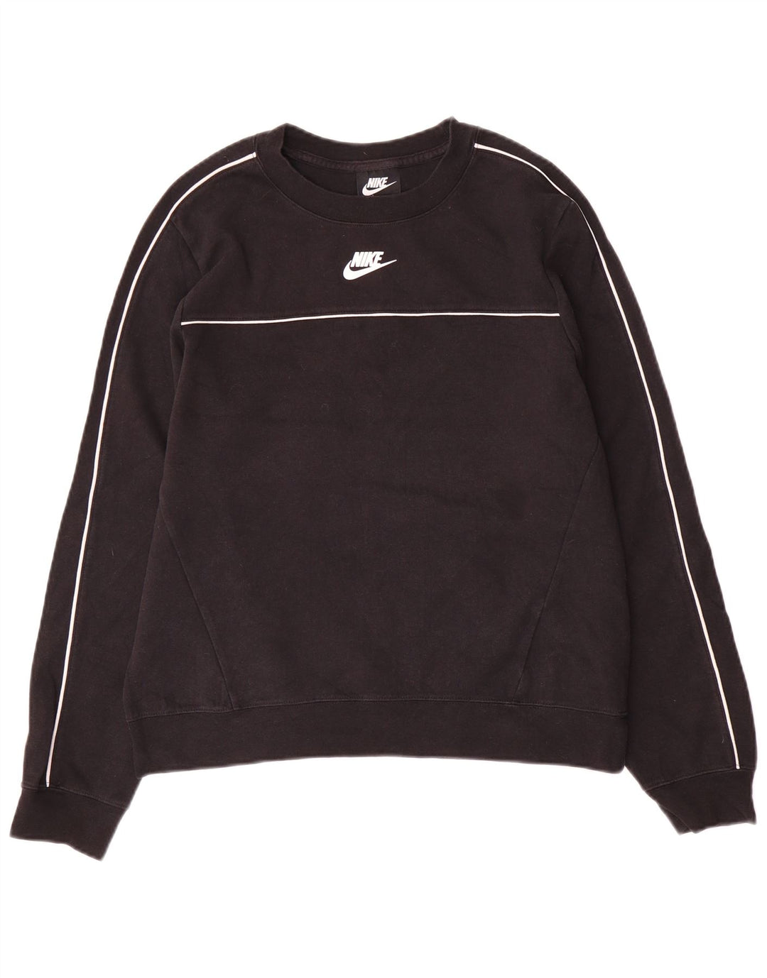 Nike Womens Sweatshirt Jumper UK 14 Medium Black Cotton