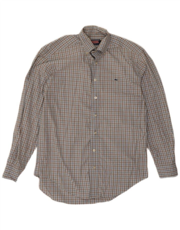 Vineyard Vines Mens Shirt Small Blue Gingham Cotton