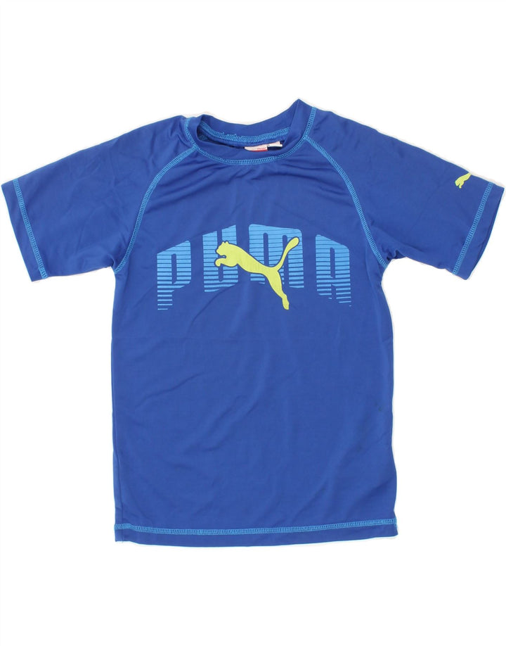 PUMA Boys Graphic T-Shirt Top 5-6 Years  Blue Polyester Vintage Puma and Second-Hand Puma from Messina Hembry 