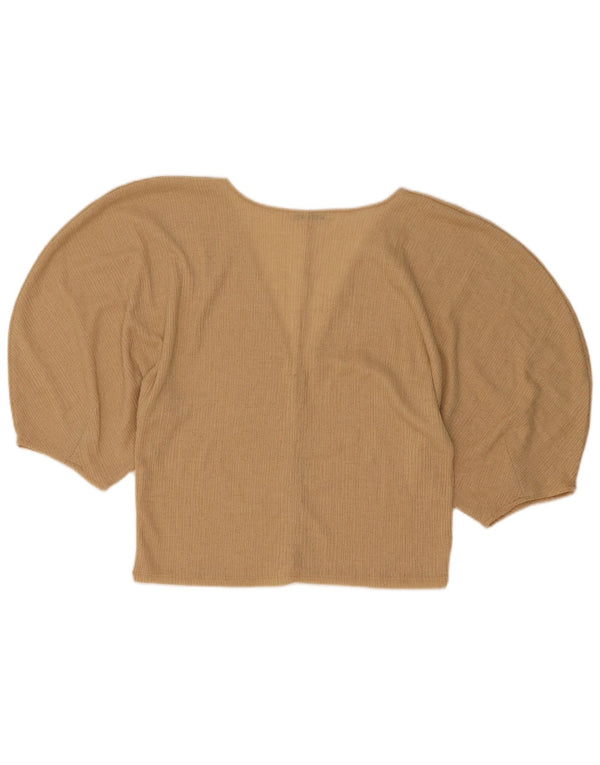 Zara Damen Bluse Top UK 12 Medium Beige