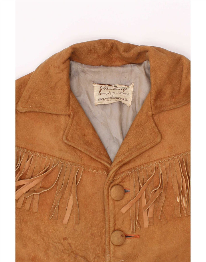 Quilon Boys Western Ruskindsjakke 5-6 år Beige