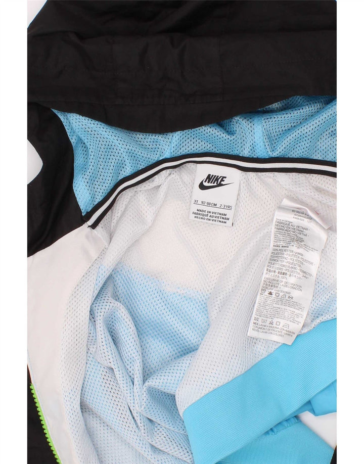 Nike Jungen-Trainingsanzug mit Kapuze, Oberteil, Jacke, 2–3 Jahre, blaues Farbblock-Polyester