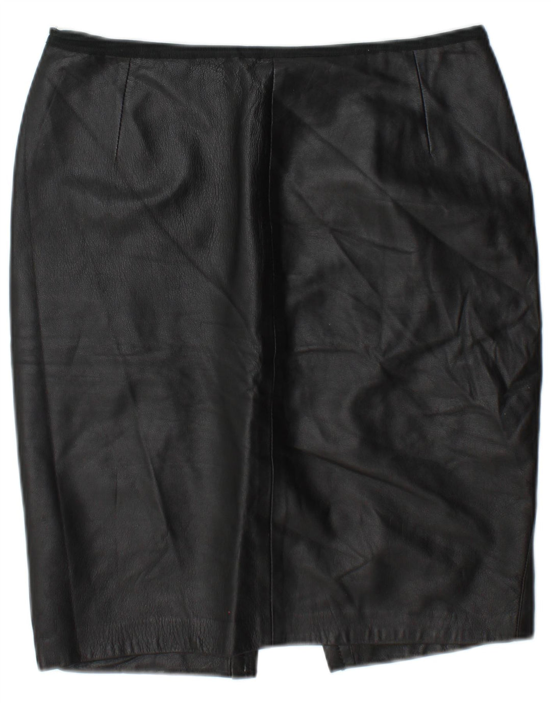 Vintage Womens Leather Skirt W30 Medium Black